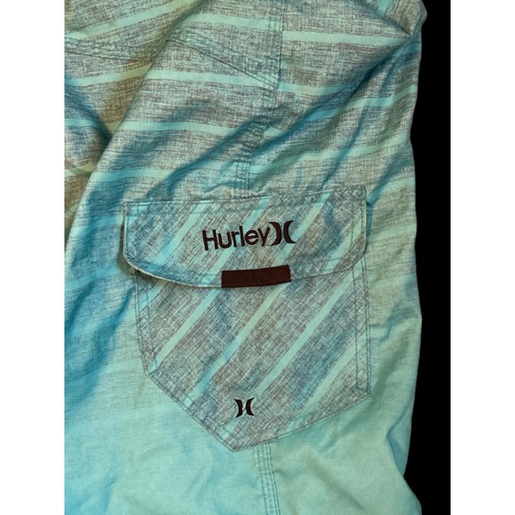 Hurley Designed From Buckle Men's Swim Trunks Outseam 22" Blue - Picture 6 of 7